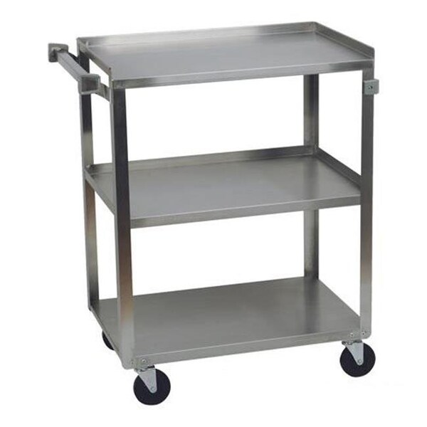 Focus Foodservice FocusFoodService 90312 15.5 in. x 24 in. Stainless Steel Utility 3 Shelf Cart 90312 - main